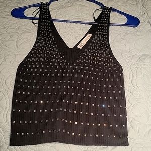 Zara rhinestone crop top
